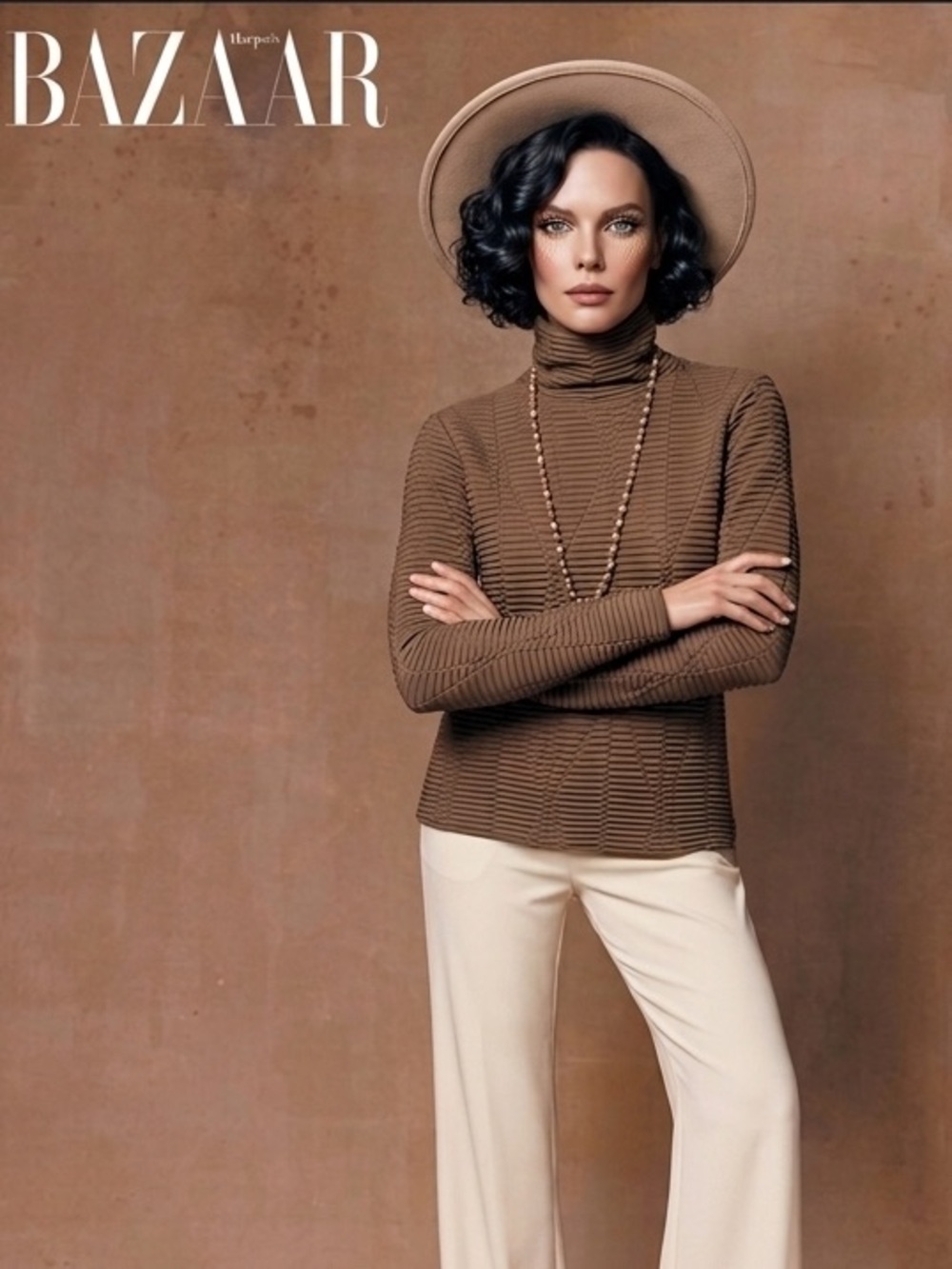 Brown Textured Women's Top